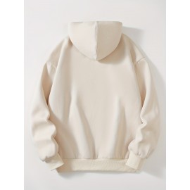 Letter Print Drawstring Hoodie, Casual Long Sleeve Drop Shoulder Hoodie, Women's Clothing