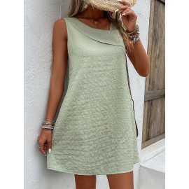 Loose Mini Tank Dress, Sleeveless Casual Dress For Summer & Spring, Women's Clothing